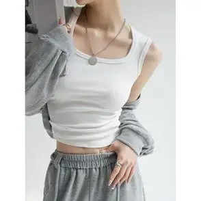 美背小背心西装内搭打底无袖吊带女夏外穿ins潮露脐辣妹短款上衣