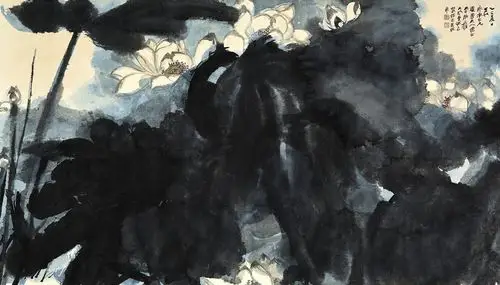 张大千多彩荷花20幅