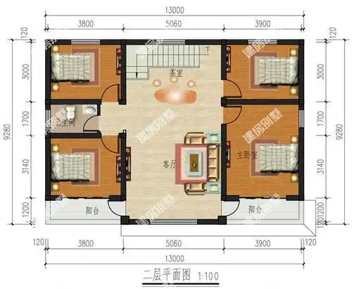 3款二层农村别墅设计图,开间13米,款款都精致
