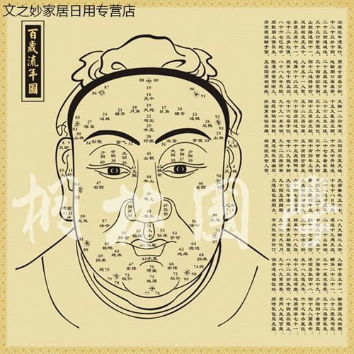 枫潇潇装饰画面相图 百岁流年图 古代传统文化复古画182 百岁流年淡