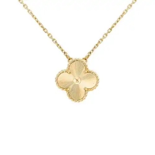 vancleefarpels梵克雅宝经典款alhambra女士复古金色四叶草项链vcarp4