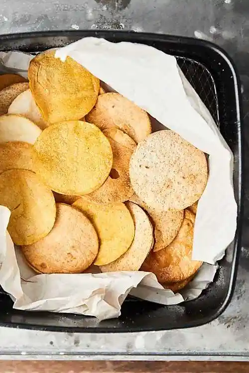fryer tortilla chips recipe tested with three kinds of tortillas