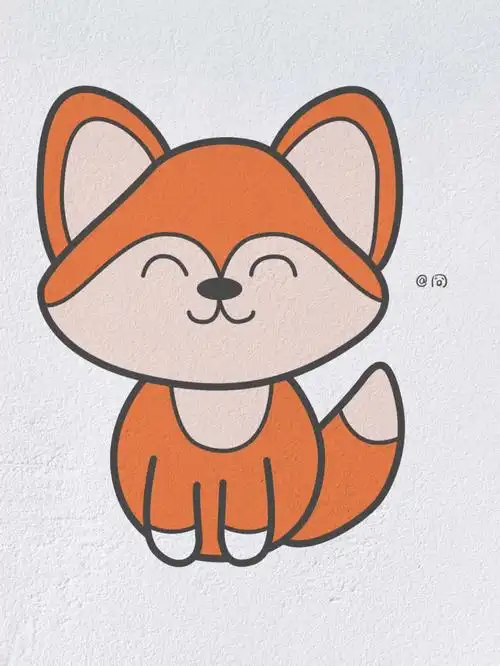 动物简笔画之可爱的小狐狸内附过程图