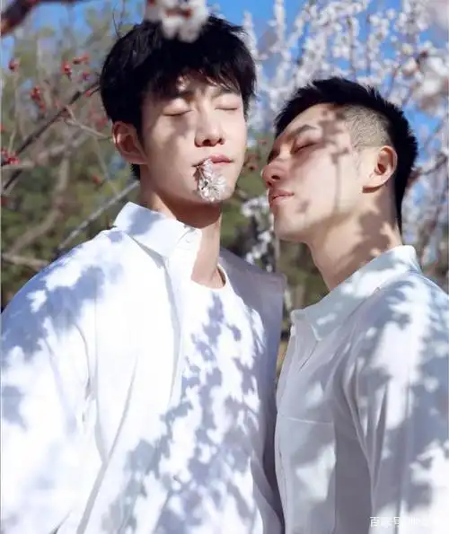 奶味的小哥哥,阳光下更显青春帅气,两个男生合照也可以这么迷人