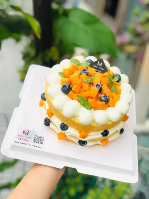 芒果水果蛋糕水果裸蛋糕蓝莓蛋糕