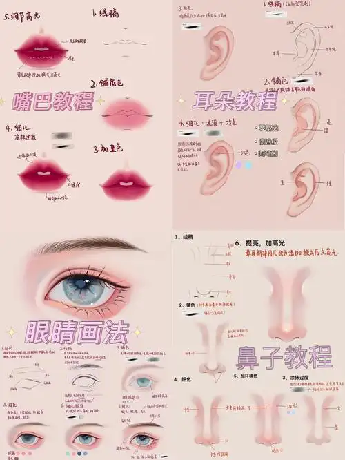 零基础正面五官上色教程合集