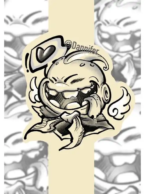 dannifer文身手稿黑白卡通