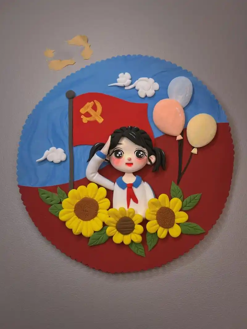 超轻粘土手工-童心向党 发点老师最近布置的作业,猜猜这是哪里的校服