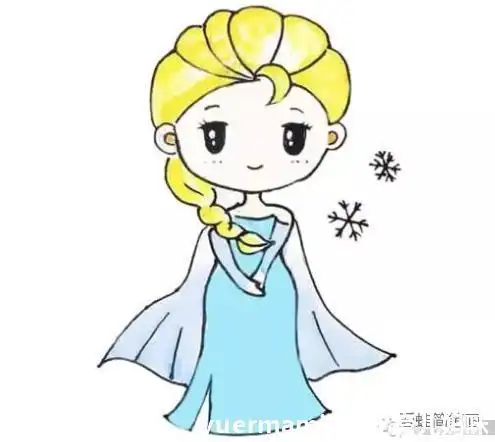 画q版女生简笔画头像q版人物简笔画冰雪奇缘艾莎公主简笔画简单的画法