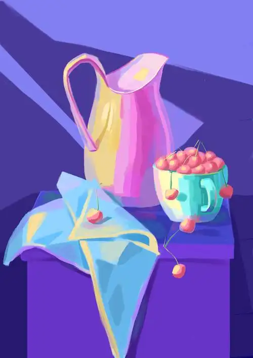 静物色彩练习【三】_冯渡插画工作室-站酷zcool