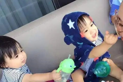谢娜的双胞胎宝宝,完全不同的装扮,这才是聪明的父母