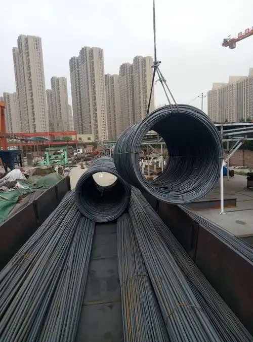 卸钢筋一车,盘条4卷