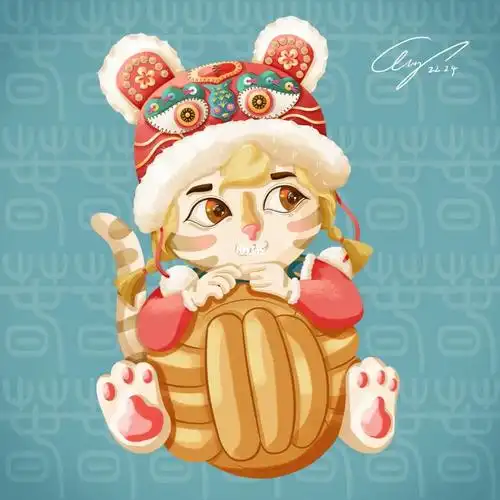 立春画个小虎妞