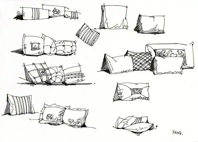 练习打卡(^^)#手绘  #家具  #室内设计  #手绘临摹