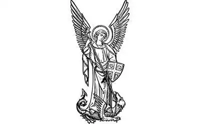 37张黑白守护天使纹身手稿原图