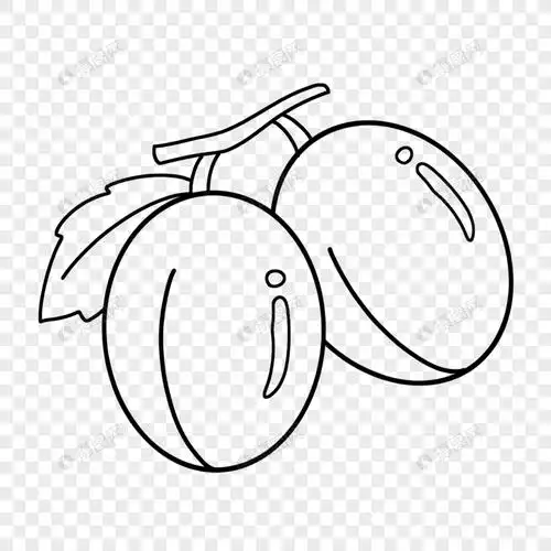 西梅简笔画线稿元素素材下载-正版素材401691573-摄图网