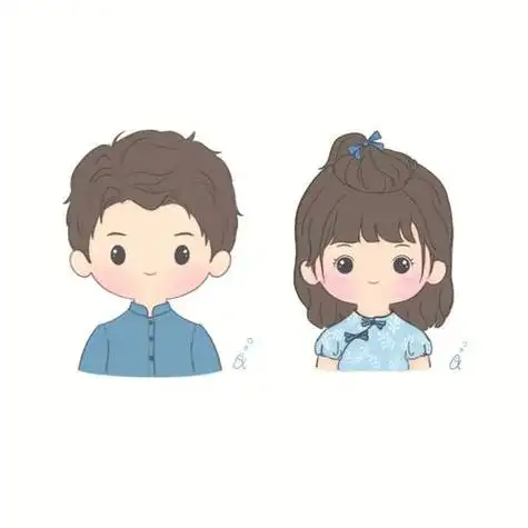 情侣可爱头像简笔画图片大全 卡通动漫头像小情侣