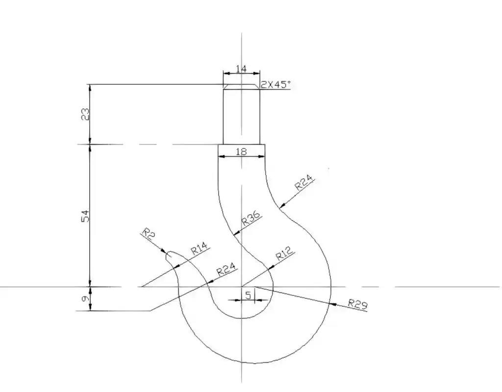 机械制图之吊钩画法 今天来挑战画经典图—吊钩07 左滑有画吊钩的