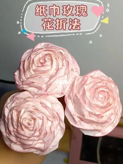 纸巾玫瑰花折法教程