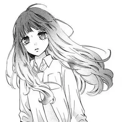 简笔画黑白手绘头像女生头像