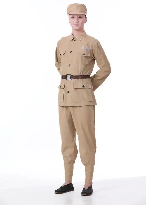 志愿军衣服抗美援朝49式50式成人红服儿童八路军 蓝灰色涤纶八路军