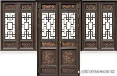 寺庙道观祠堂断桥铝合金仿古门窗 禅意中式门窗