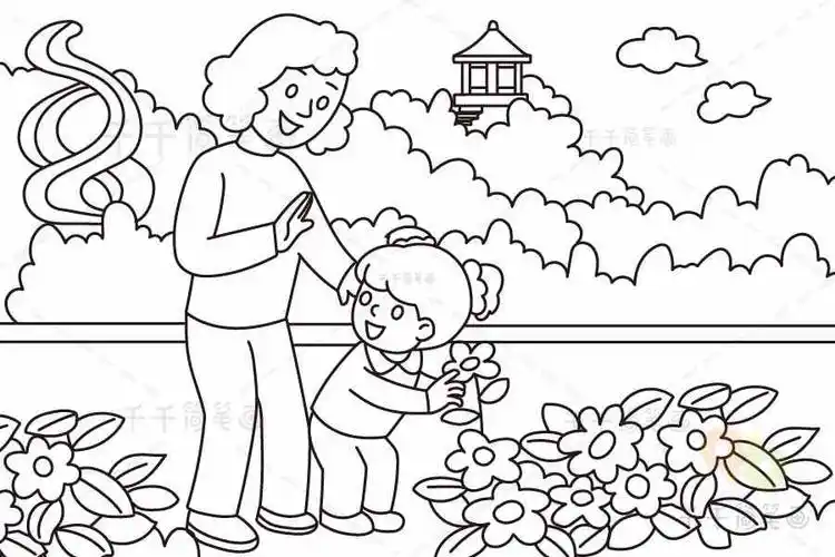 看图写话 不要随便采摘花朵_单图专项训练简笔画