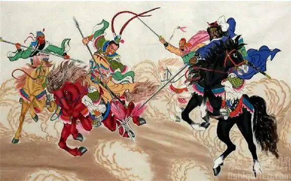 三英战吕布的故事出自《三国演义》第五回,三英指的是刘备,关羽,张飞