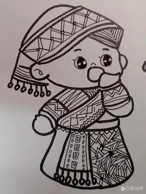 少数民族简笔画