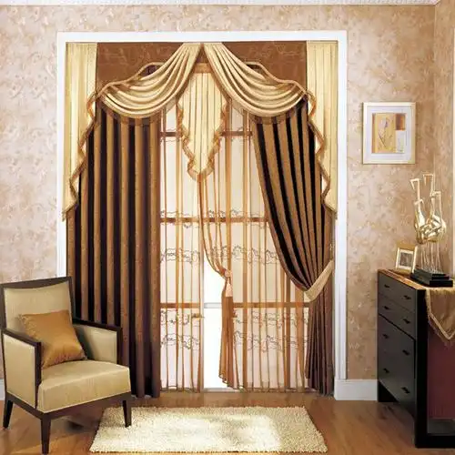 窗帘厂家定做手动布艺开合窗帘成品客厅遮光欧式提花面料