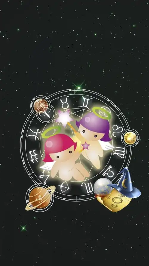 双子座卡通可爱插画