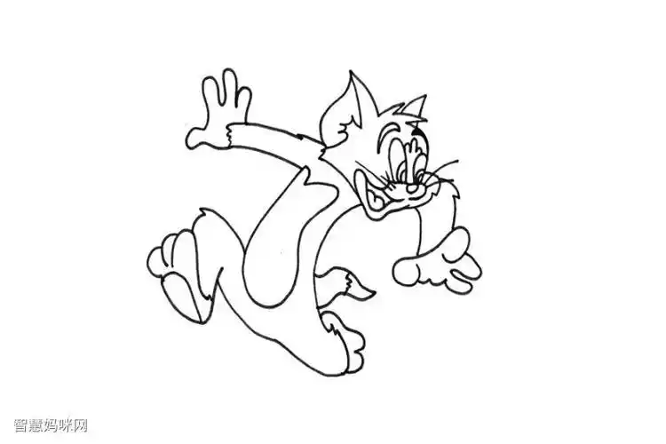 汤姆猫简笔画步骤