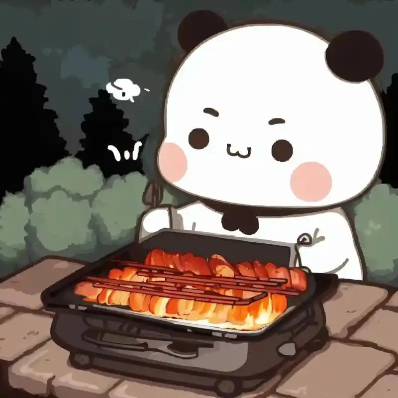 喜欢吃烧烤的一二#布布一二 #表情包 #治愈美食系列 #超萌 - 抖音