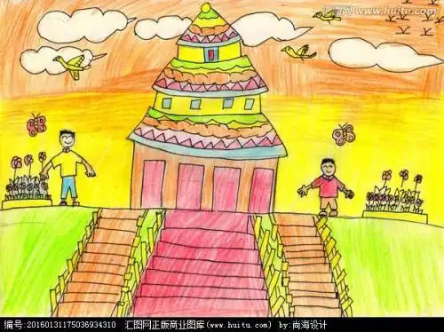 天坛公园儿童画