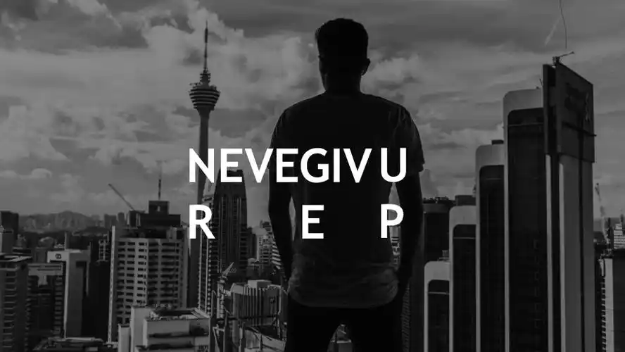 黑白创意nevergiveup快闪ppt