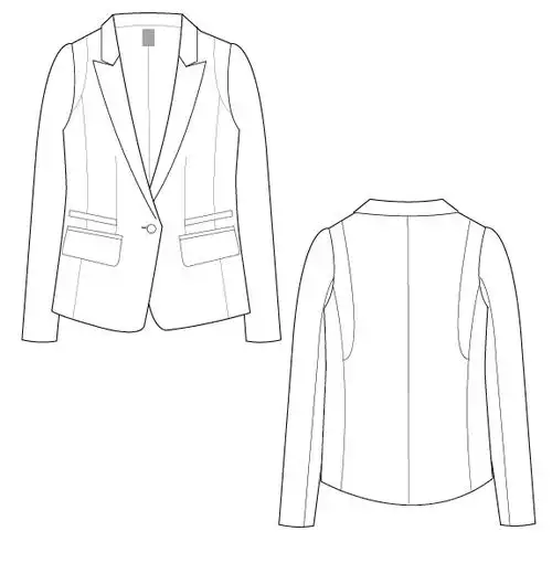 款式图女士西服春夏风衣小外套