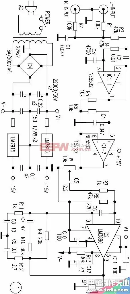 lm3886重低音电路