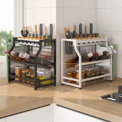 调料厨房置物架台面斜放料架调味品调味料酱油油瓶厨房置物架