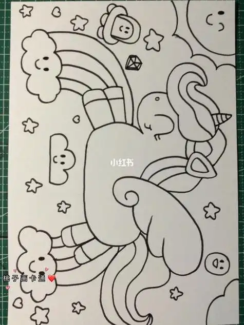 儿童简笔画彩虹小马萌萌哒漂亮女生最喜欢了彩虹飞马简笔画3d儿童游戏