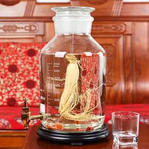加厚密封家用泡酒玻璃瓶5斤带龙头10l装酒的酒坛子广口杨梅药酒瓶