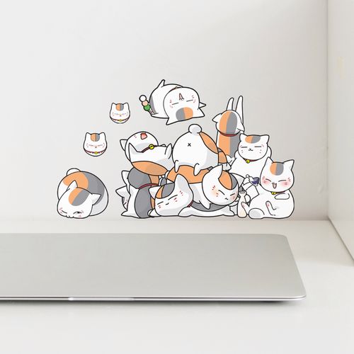 日系动漫贴纸橘猫咪老师贴画旅行李箱包贴笔记本电脑书桌装饰贴花