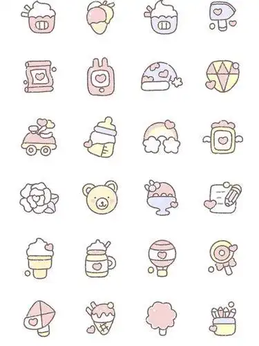 粉色系少女心手账素材|简笔画少女心壁纸少女心爆棚的图片手绘壁纸 软