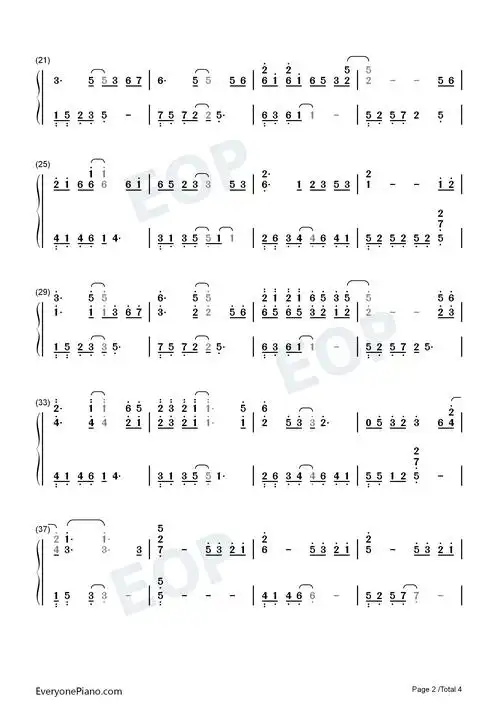 烟雨行舟伦桑双手简谱预览2