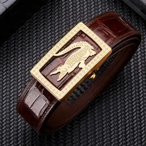 鳄鱼皮带男士真皮正品自动奢侈奢侈品品牌潮流腰带
