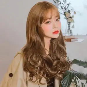韩国假发头套女长卷发空气刘海长发中分蓬松逼真自然超大头皮假发