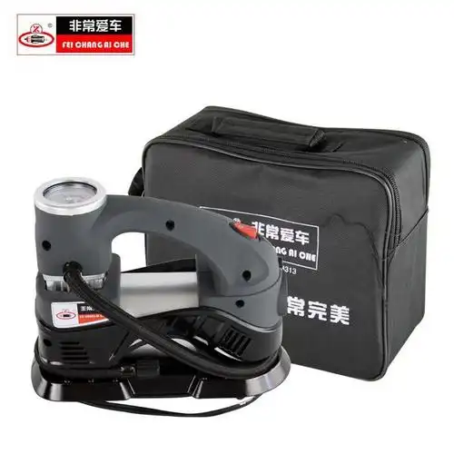 非常爱车大功率电动车载充气泵汽车轮胎用打气泵车用胎压表灰色