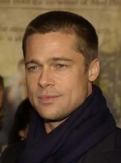 布拉德皮特清爽利落刺猬头短发 还是比较吸引人