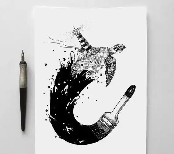 大神的黑白插画,太喜欢了!