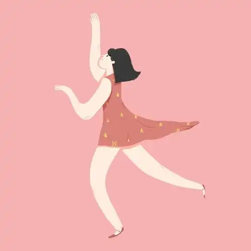 粉色女孩连衣裙舞蹈可爱微信头像