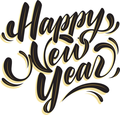 创意个性happynewyear黑色艺术字